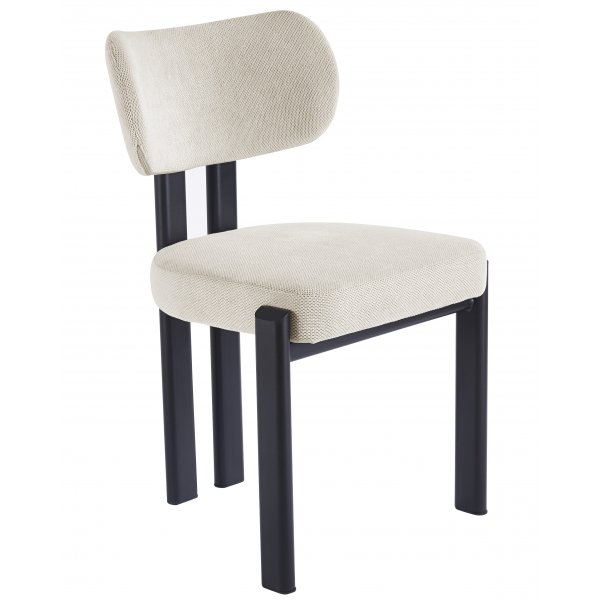 Matstol i beige tyg med svarta metallben | Callum 4-Pack Matstol i beige tyg med svarta metallben | Callum 4-Pack