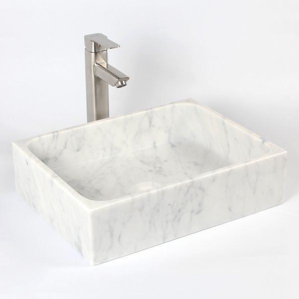Marmorhandfat 45x35cm | 100% natursten | Unika skiftningar