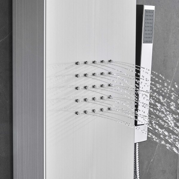 Duschpanel i borstat rostfritt stål | Flora Duschpanel i borstat rostfritt stål | Flora