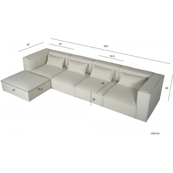Mittmodul Vit | Bouclétyg & modulsoffa | Nees Mittmodul Vit | Bouclétyg & modulsoffa | Nees