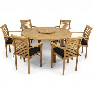 Runt utebord 150 cm | 6 stolar teak | Lyfco Utö Runt utebord 150 cm | 6 stolar teak | Lyfco Utö