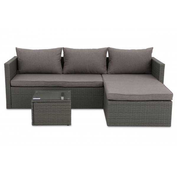 Soffgrupp utemöbler | Divansoffa & soffbord | Gråmelerad konstrotting | Östhammar Soffgrupp utemöbler | Divansoffa & soffbord | Gråmelerad konstrotting | Östhammar