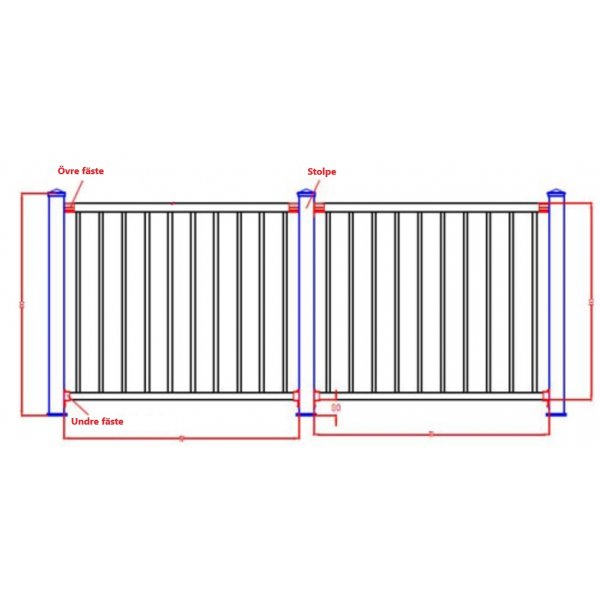 Altanstaket 100x100 cm | Pulverlackerad och robust design | Passar till Aurelius/Linius