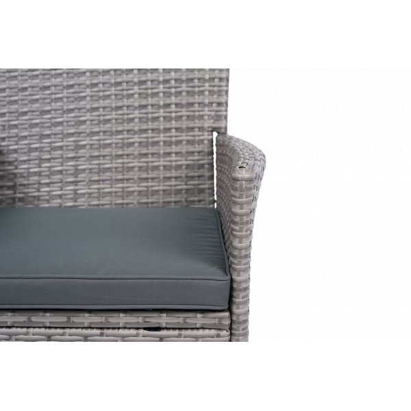 Matgrupp Tyl�sand Gr� � 6 platser | Runt bord �135 cm & 6 stolar med dynor