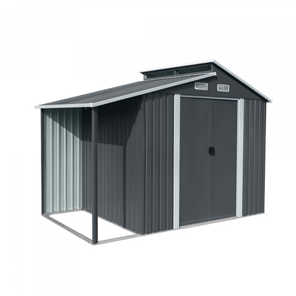 Frrd och redskapsbod 5m | Dubbel Skjutdrr | 2 i 1 lsning | Gr