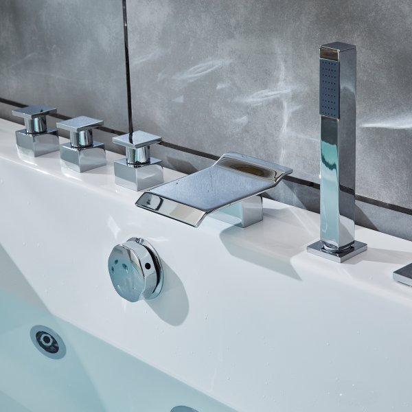 Bubbelbadkar med glasfront 170x80cm | Ergonomisk nackkudde | BK-019 Bubbelbadkar med glasfront 170x80cm | Ergonomisk nackkudde | BK-019