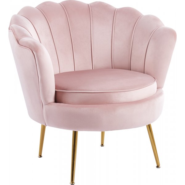 F�t�lj | Rosa sammet, v�gformat ryggst�d & m�ssingsben | Kingsley