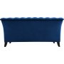 Chesterfieldsoffa 2-sits | Bl� sammet, kallskum & avtagbar kl�dsel | Milton