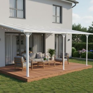 Altantak 6x3 m | Kanalplast / Aluminium| Premium modell | Vit