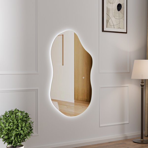 Helkroppsspegel | 120x70cm | Vgghngd | LED-belysning med dimmer | Fiona