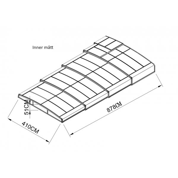 Pooltak 4x8m | Utan skenor | UV-skydd