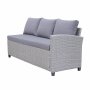 Loungegrupp h�rnsoffa med bord gr� � modern utegrupp i konstrotting | Stenvik