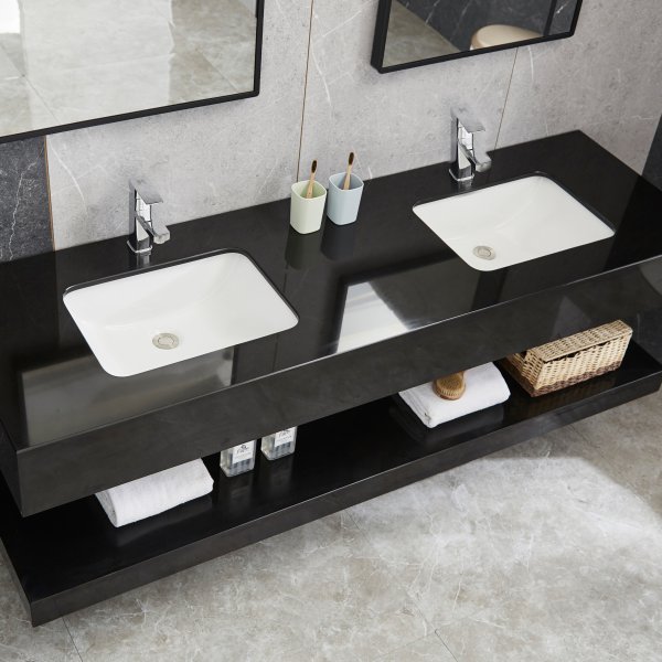 Badrumspaket 150cm | Dubbla handfat | Kompositsten Badrumspaket 150cm | Dubbla handfat | Kompositsten