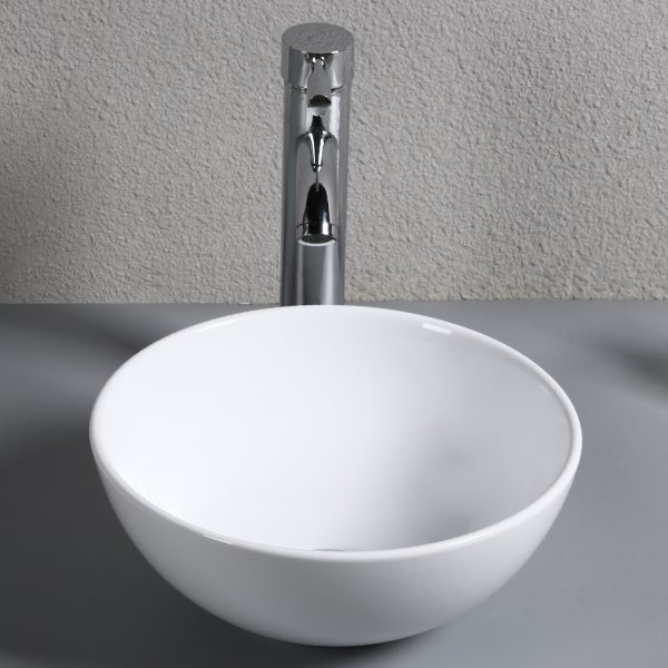 Runt tvättställ 31cm | Skålformad design i porslin Runt tvättställ 31cm | Skålformad design i porslin