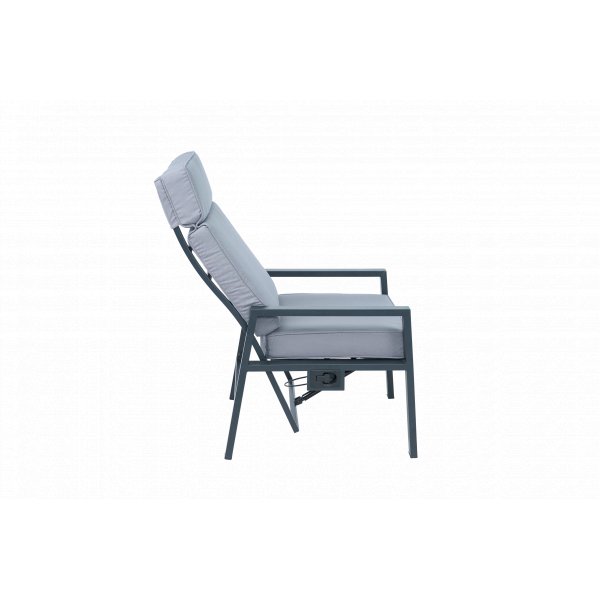 Loungegrupp i aluminium med recliner � Soffa, 2 stolar & bord | Apelviken