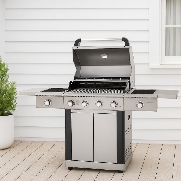 Gasolgrill premium i rostfritt stl | 5 gasolbrnnare | 1st IR-brnnare | Dallas