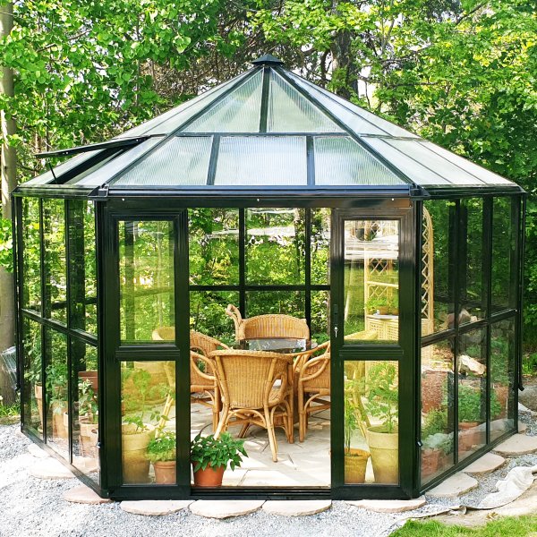 Orangeri/Lusthus 10m² | Sexkantigt växthus | Säkerhetsglas Orangeri/Lusthus 10m² | Sexkantigt växthus | Säkerhetsglas