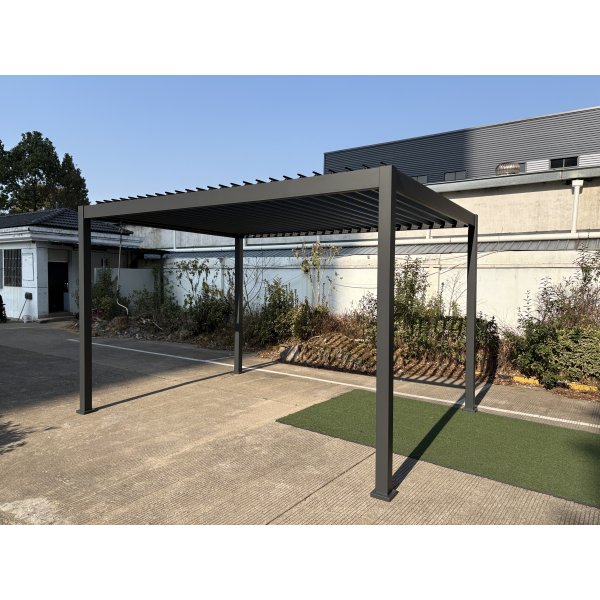 Pergola 4x3 | 100% Aluminium | Gr� pergola f�r uteplats & tr�dg�rd