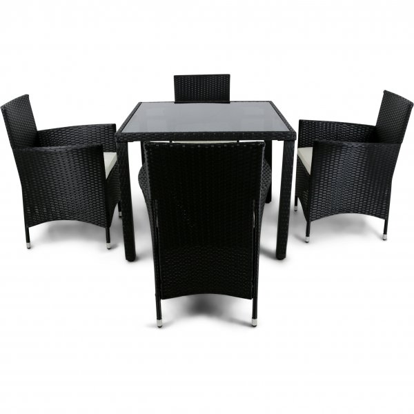 Liten matgrupp utemöbler i konstrotting med 4 stolar | Lyfco Haverdal Liten matgrupp utemöbler i konstrotting med 4 stolar | Lyfco Haverdal