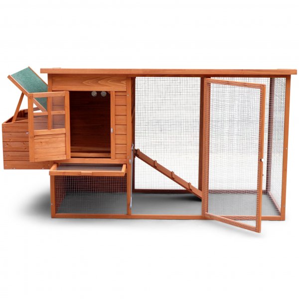 Hönshus med hönsgård | Lättstädat | Färdig byggsats | 2x0,7x1m Hönshus med hönsgård | Lättstädat | Färdig byggsats | 2x0,7x1m