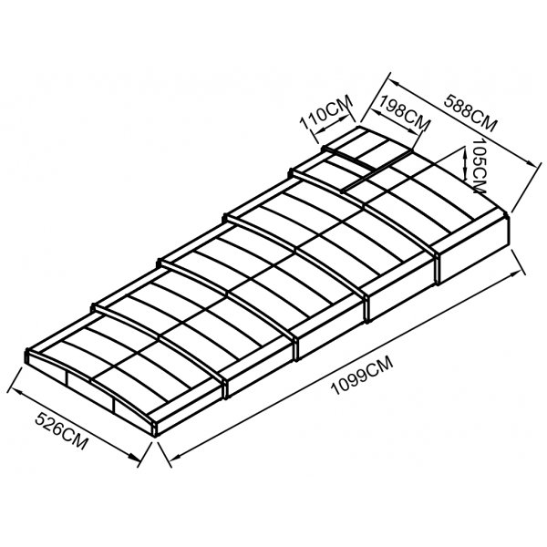 Pooltak 5x10m | Utan skenor | UV-skydd Pooltak 5x10m | Utan skenor | UV-skydd
