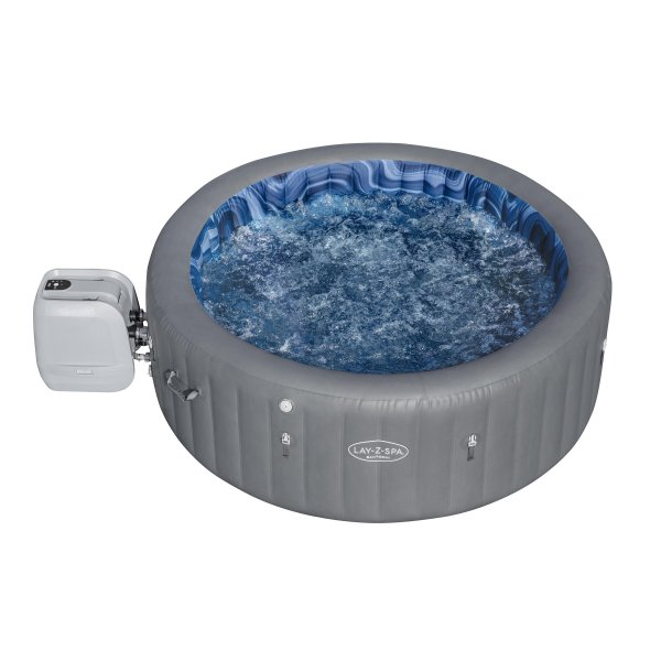 Lay-Z-Spa Santorini Smart HydroJet Pro 7 (216x80 cm) | Uppblsbart spabad fr 7 personer med appstyrning och HydroJet-massage