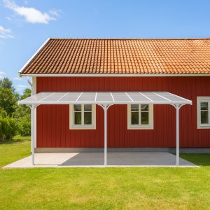 Altantak 5,6x2,5 m | Aluminiumram med UV-skyddad kanalplast | Vit Altantak 5,6x2,5 m | Aluminiumram med UV-skyddad kanalplast | Vit