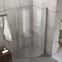 Duschh�rna med rundade d�rrar i 6mm s�kerhetsglas