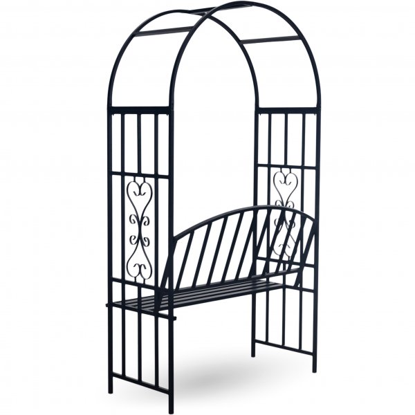 Rosenbåge med bänk | Smide | Svart Rosenbåge med bänk | Smide | Svart