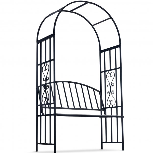 Rosenbåge med bänk | Smide | Svart Rosenbåge med bänk | Smide | Svart