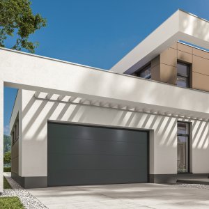 Garageport Takskjutport med motor | 3m bred | Antracitgr�