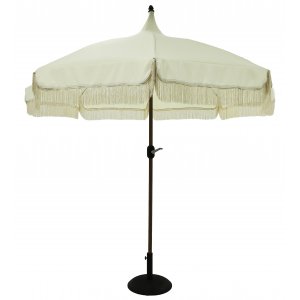 Cirkus parasoll med tofsar Ø270 cm - Beige Cirkus parasoll med tofsar Ø270 cm - Beige