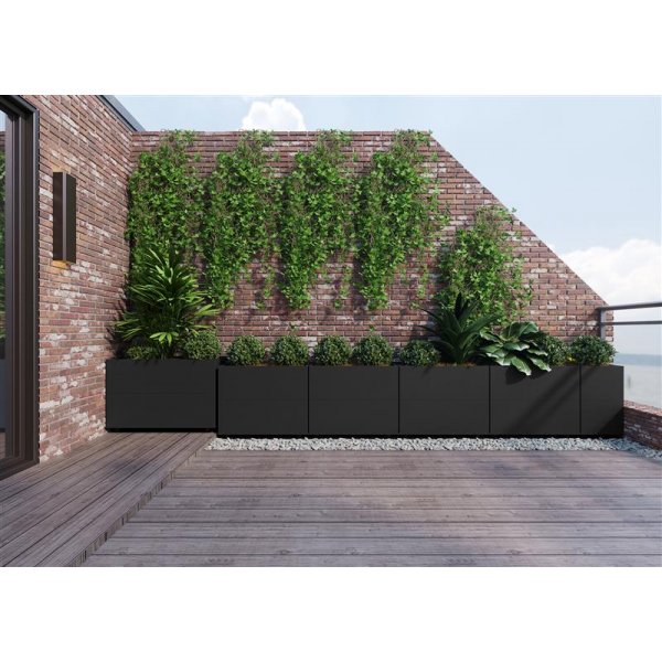 Blomlda i stl | 120x40x60 cm | Svart | Fr utomhusbruk