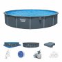 Bestway Hydrium pool ovan mark �7,32 m � 132 cm djup | St�lpool (561RP)