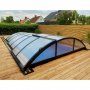 Pooltak 3x6m med sidodrr | Skjutbart - Svart
