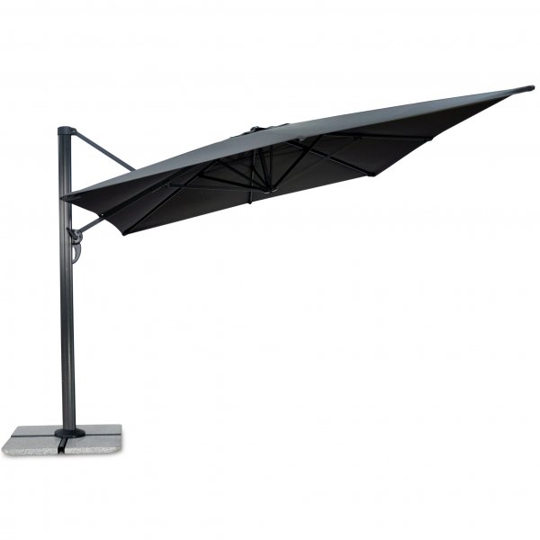 Rektangulrt premiumparasoll 3x4m | Kraftig konstruktion | Gr