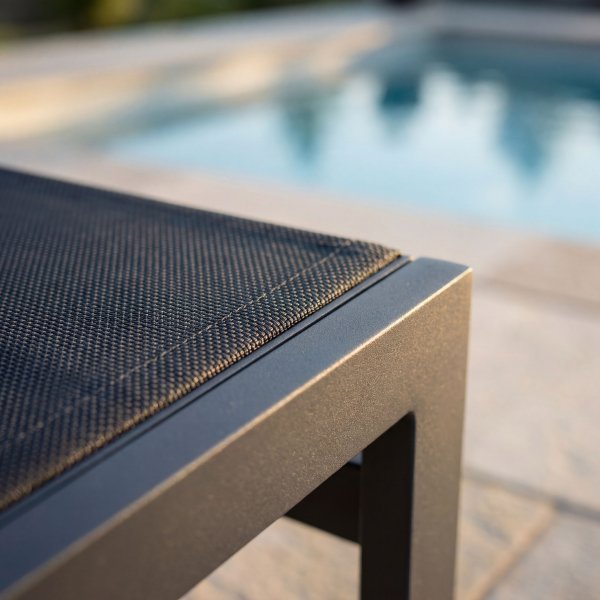 Solbädd i aluminium & textilene 2-pack | Justerbar solsäng för pool | Copacabana Svart Solbädd i aluminium & textilene 2-pack | Justerbar solsäng för pool | Copacabana Svart