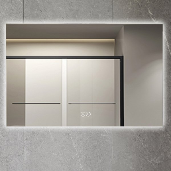 Badrumsspegel | LED-belysning | Anti-fog & touch-styrning | Rektangulär Badrumsspegel | LED-belysning | Anti-fog & touch-styrning | Rektangulär