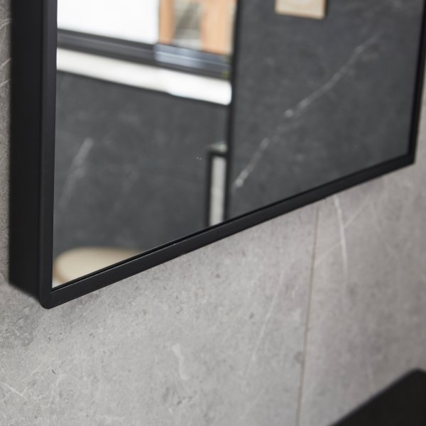 Badrumspaket | Dubbla handfat och speglar | Svart kompositsten