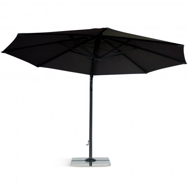 Stort premiumparasoll 4x4m med granitfot | Gr�