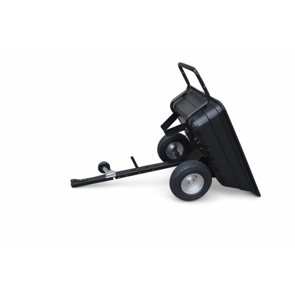 Transportvagn med tippfunktion | 300KG Lastkapacitet & terrnghjul | Skjut & dragbar | Svart