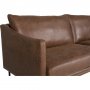 3-sitssoffa i cognacsf�rgat ecol�der | Gener�s komfort, tidl�s design & svarta metallben | Harpan