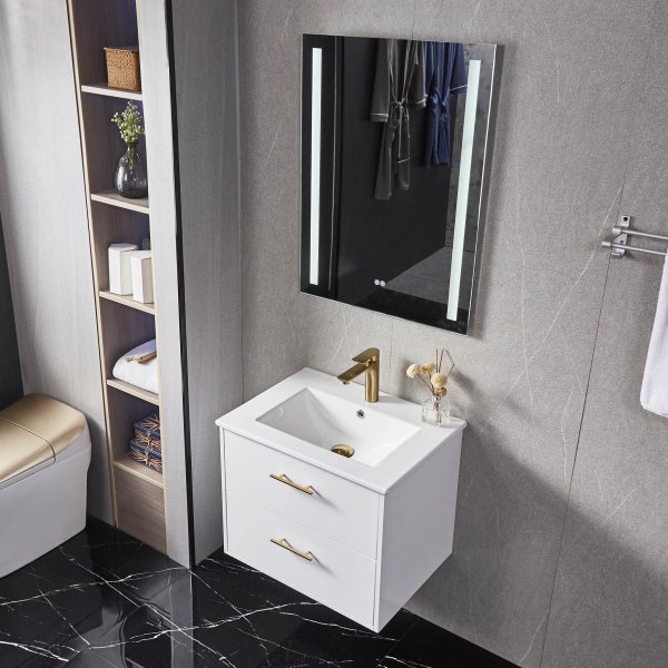 Kommod 60cm | LED-spegel | Blandare och beslag i mässing Kommod 60cm | LED-spegel | Blandare och beslag i mässing