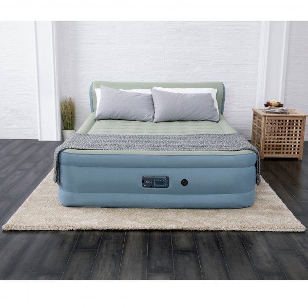 Luftmadrass för två med huvudgavel och app-styrd pump - Bestway 69060 Luftmadrass för två med huvudgavel och app-styrd pump - Bestway 69060
