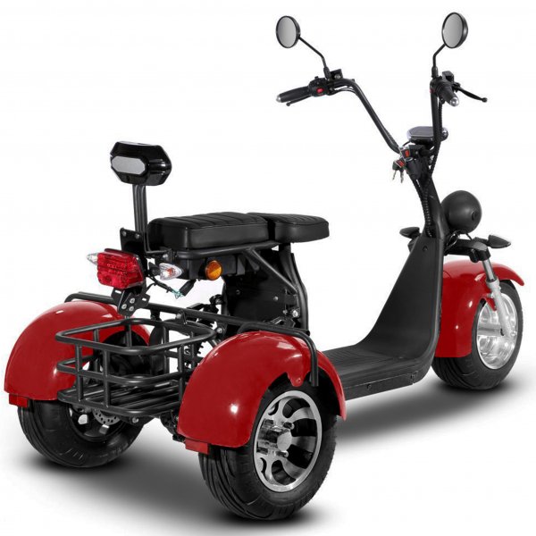 Fatscooter Trehjuling 2000W | Moped klass 1 - Röd Fatscooter Trehjuling 2000W | Moped klass 1 - Röd