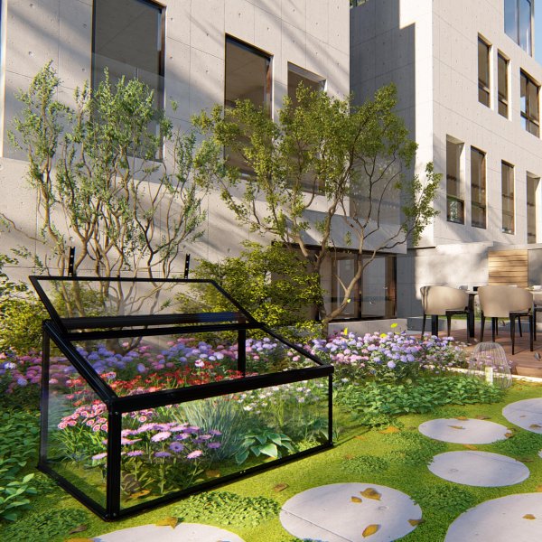 Miniväxthus med öppningsbar lucka | 4mm säkerhetsglas | Svart Miniväxthus med öppningsbar lucka | 4mm säkerhetsglas | Svart