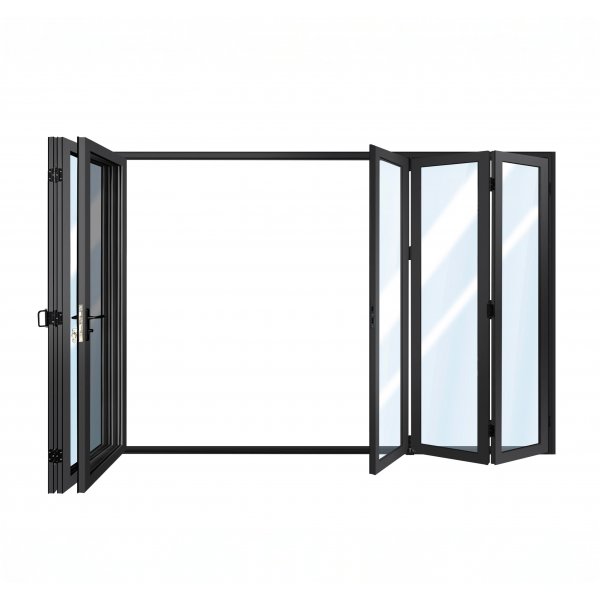 Vikdrr altan 3,0 x 2,43 m | Dubbelglas | Mrkgr aluminium | Hrdat glas 5+5 mm