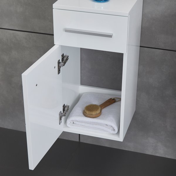 Stort badrumspaket | Kommod med handfat| Högblank vit Stort badrumspaket | Kommod med handfat| Högblank vit