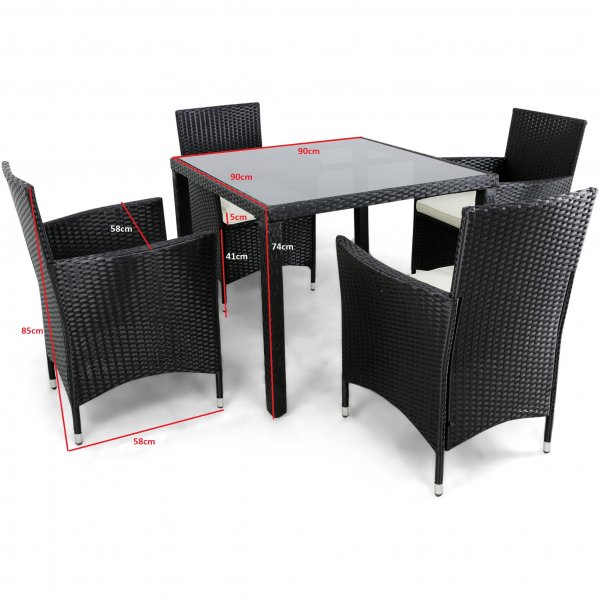 Liten matgrupp utemöbler i konstrotting med 4 stolar | Lyfco Haverdal Liten matgrupp utemöbler i konstrotting med 4 stolar | Lyfco Haverdal