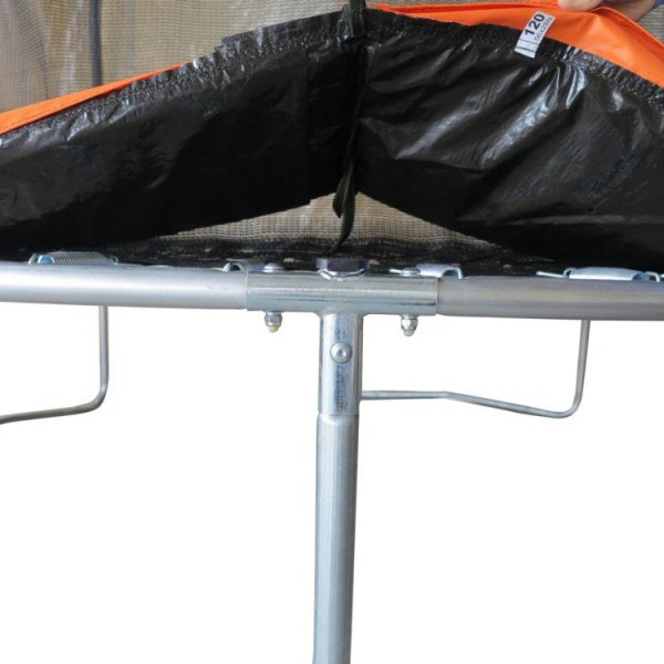 Studsmatta 366cm | Med skyddsnt | Svart/Orange